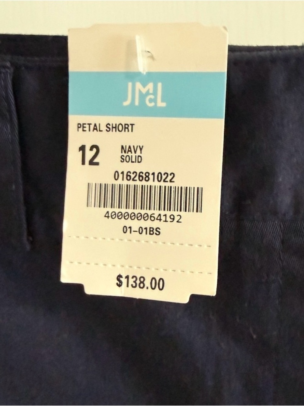 J. McLaughlin Navy Scallop-Hem Cotton Shorts - Picture 4 of 5